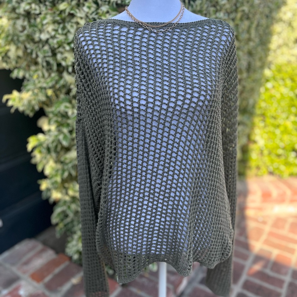 MaxMara Olive Green Crew Neck Sweater